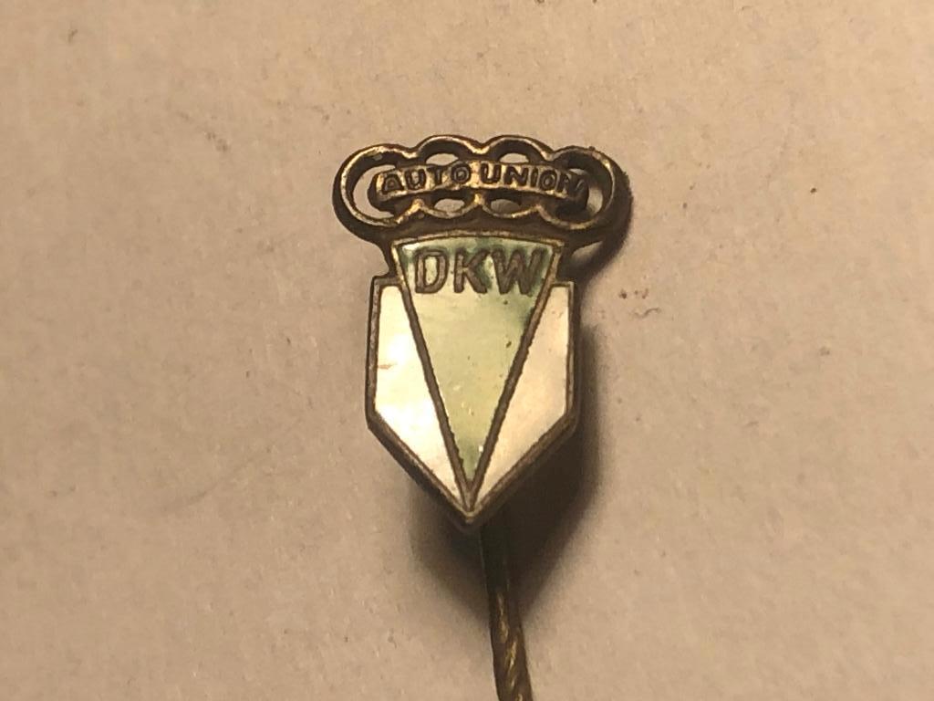 Emaille AUTO UNION DKW AUTOMERK Speld., Verzenden, Zo goed als nieuw, Transport, Speldje of Pin