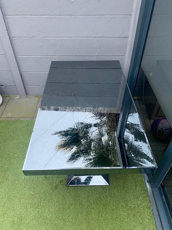 Spiegel salontafel, Huis en Inrichting, Tafels | Eettafels, Gebruikt, 50 tot 100 cm, 150 tot 200 cm, Rechthoekig, Glas, Ophalen