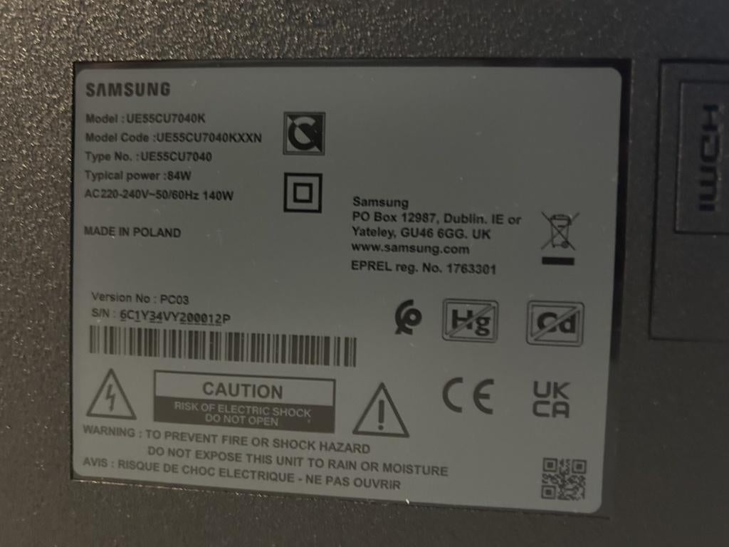 Samsung 55 inch UE55CU7040K, Audio, Tv en Foto, Televisies, Ophalen, LED, 50 Hz, Zo goed als nieuw