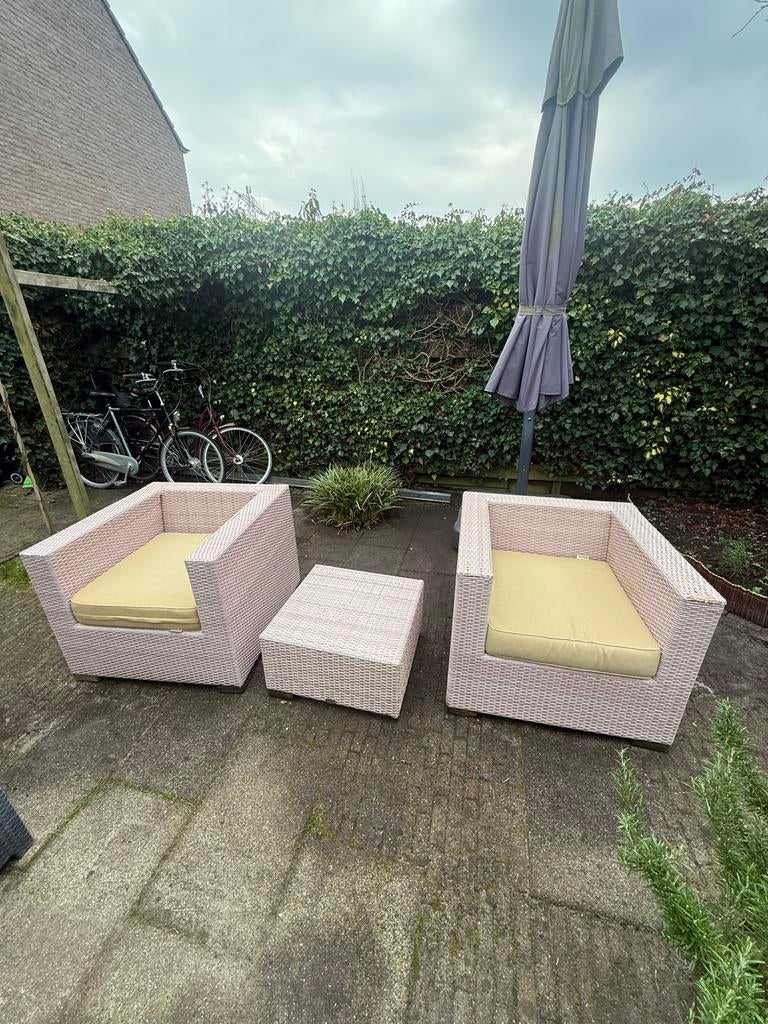 Club Collection Tuinset met 5 extra kussens - lichte schade, Tuin en Terras, Gebruikt, Wicker, Stoel, Tuinset