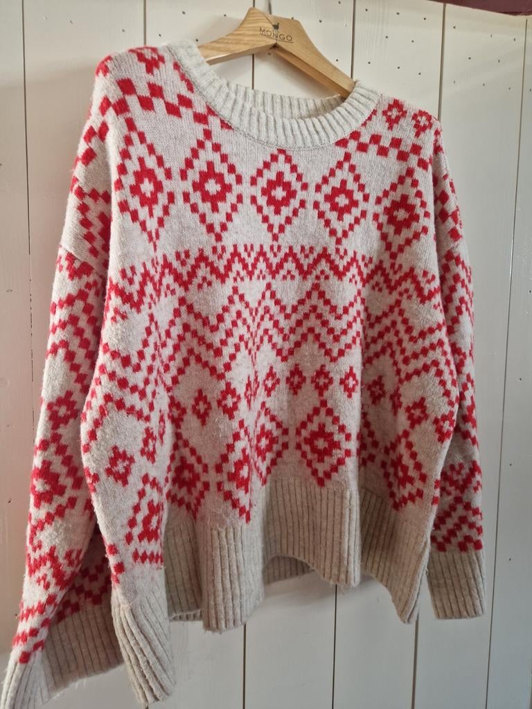 NOORS PATROON WARME TRUI MAAT L HEMA, Kleding | Dames, Wit, Maat 42/44 (L), Nieuw, Ophalen of Verzenden