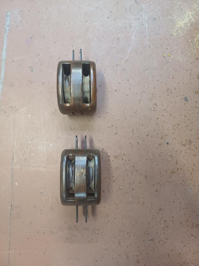 2 houten strijkblokken voor platbodem, Ophalen of Verzenden, Lijn of Blok