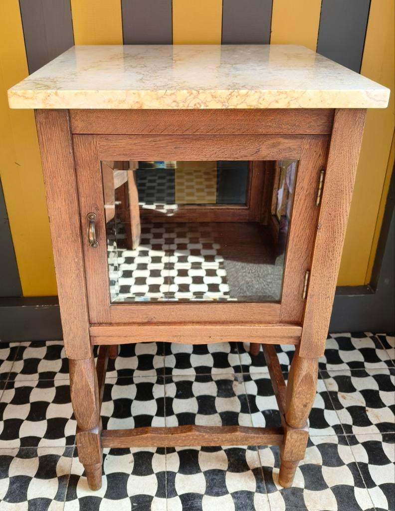 Antiek theekastje, vitrinekastje, bijzettafeltje, Ophalen, Gebruikt, 50 tot 100 cm, Minder dan 100 cm