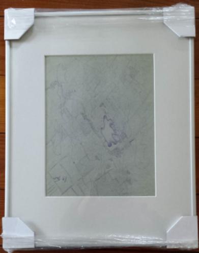 Wobbe H Alkema(1900)Tekening met balpoint"Abstract" Monogr D, Antiek en Kunst, Ophalen of Verzenden