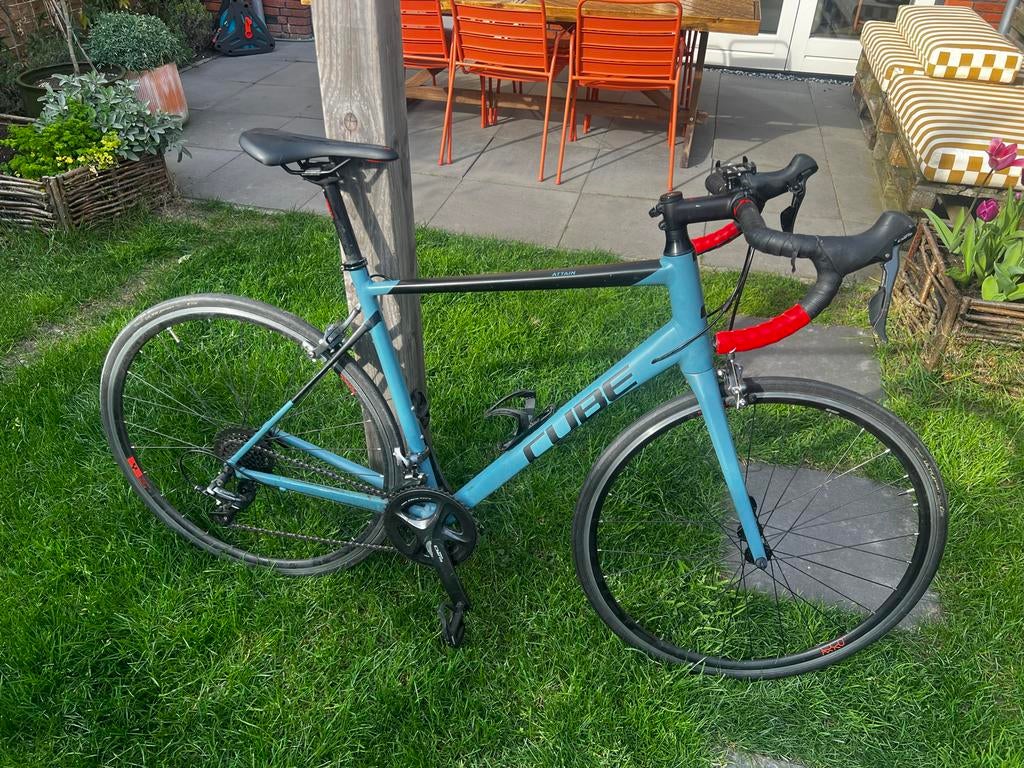 Cube Attain racefiets greyblue/red 2021 framemaat 58, Fietsen en Brommers, Fietsen | Racefietsen, 28 inch, Gebruikt, Heren, Aluminium