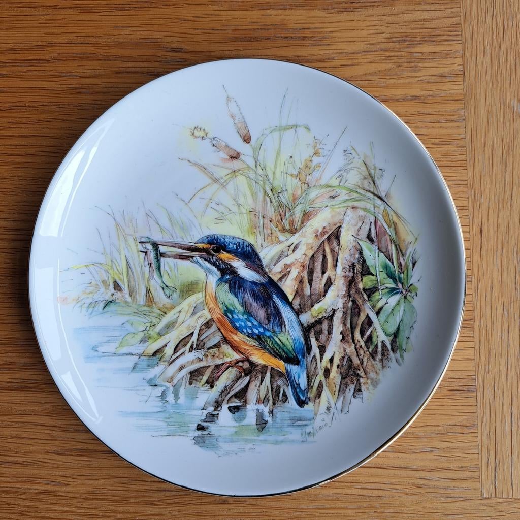 Bord van Reichenbach met ijsvogeldecor van Fine Bone China., Ophalen of Verzenden