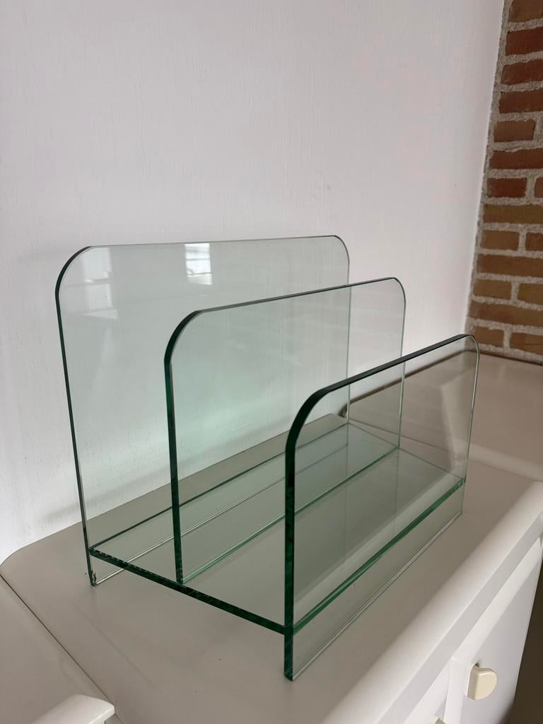 Glazen lectuurbak / tijdschriftenhouder, Ophalen, Zo goed als nieuw