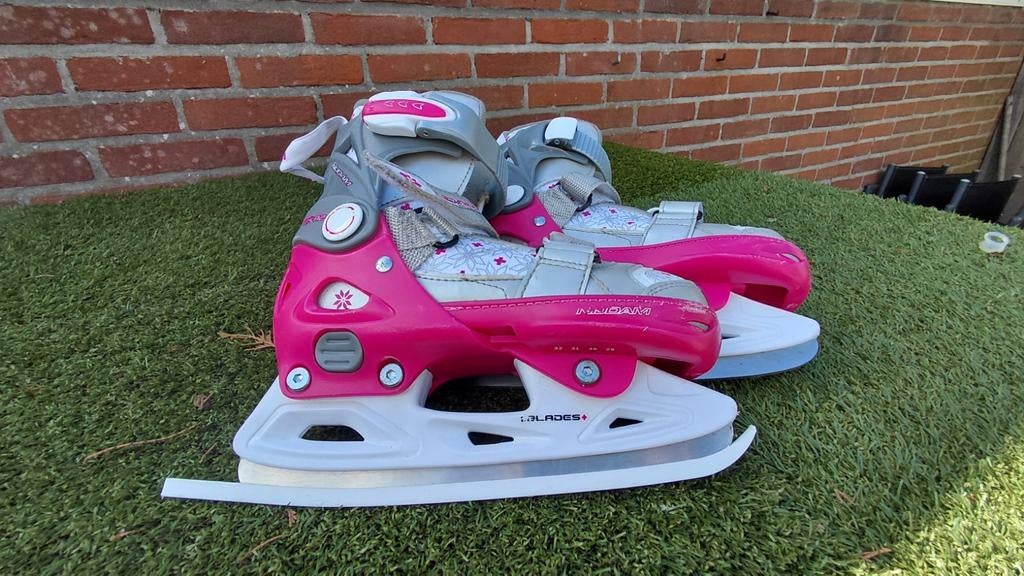 Nijdam verstelbare schaatsen maat 29-32 roze wit, Sport en Fitness, Schaatsen, Gebruikt, Ophalen of Verzenden, IJshockeyschaatsen