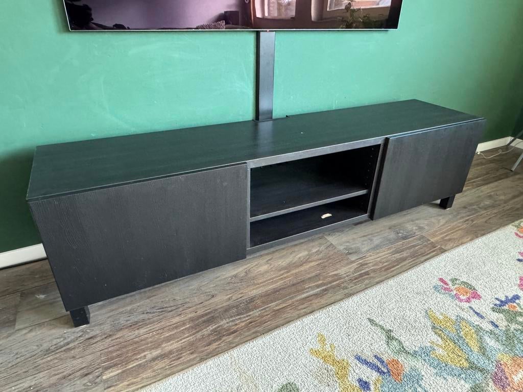Ikea Besta Tv-meubel Zwart/Bruin, Huis en Inrichting, Kasten | Televisiemeubels, Ophalen, Gebruikt, 150 tot 200 cm, Minder dan 100 cm