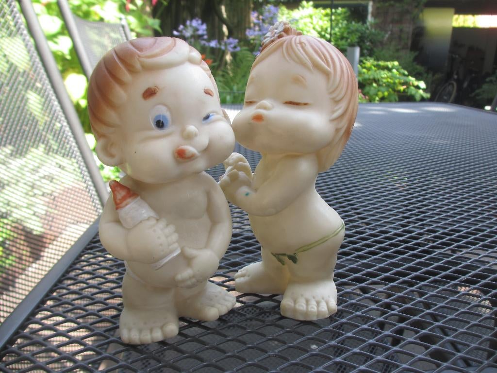 Vintage Laflex France squeeze rubber poppetjes '60, Ophalen of Verzenden, Zo goed als nieuw