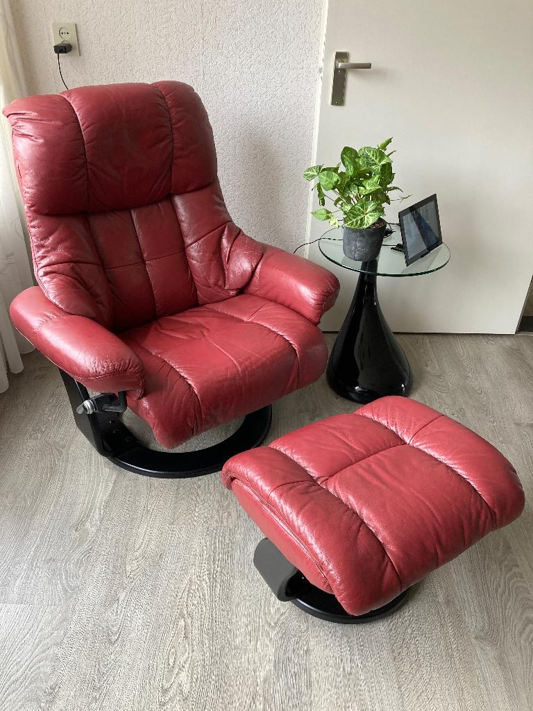 Relaxfauteuil, Huis en Inrichting, Fauteuils, Ophalen, Gebruikt, 75 tot 100 cm, Leer