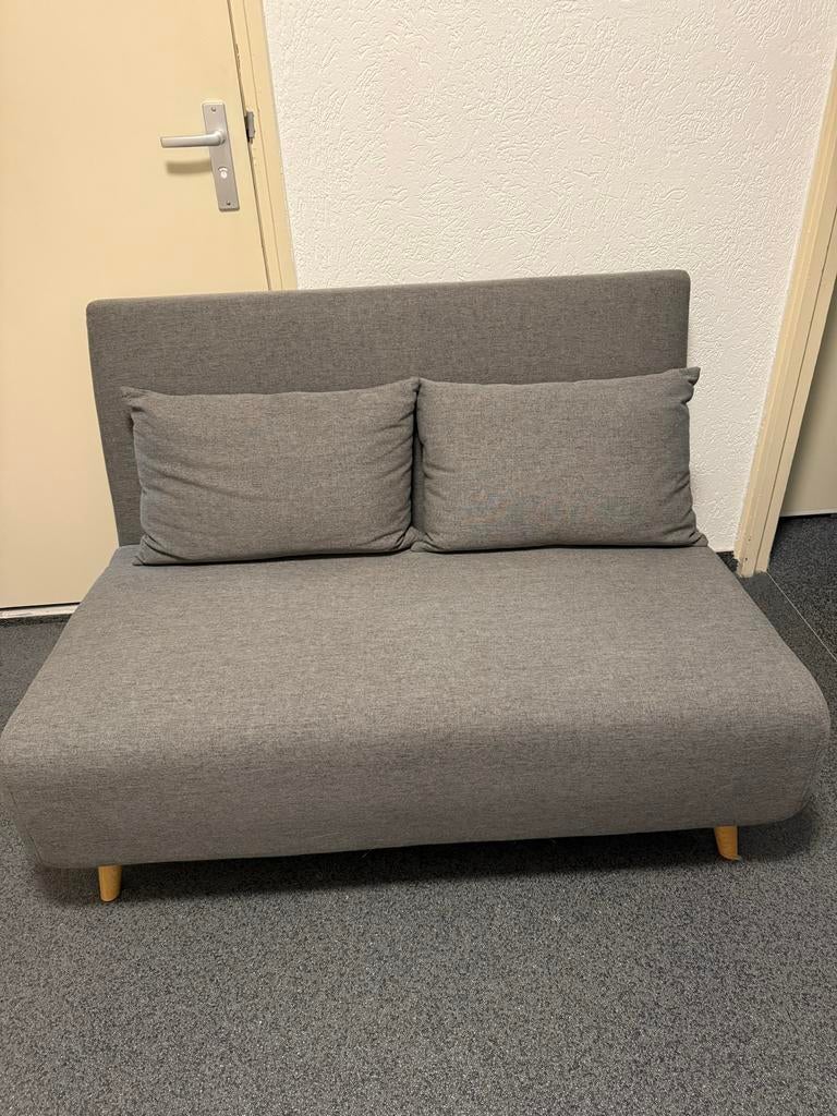 Grijze slaapbank / logeerbank, Ophalen, Gebruikt, Tweepersoons, Grijs