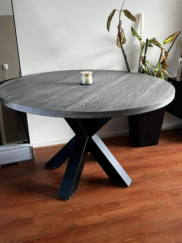 Eettafel, Ophalen, Rond, Zo goed als nieuw, 100 tot 150 cm