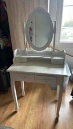 Kaptafel met krukje - 75x40 cm, spiegel 147,5 cm hoog, Ophalen, Gebruikt, 100 tot 150 cm, 50 tot 100 cm