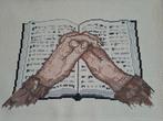 Borduurwerk "Gevouwen handen", Ophalen of Verzenden, Gebruikt, Handborduren, Onderdeel of Toebehoren