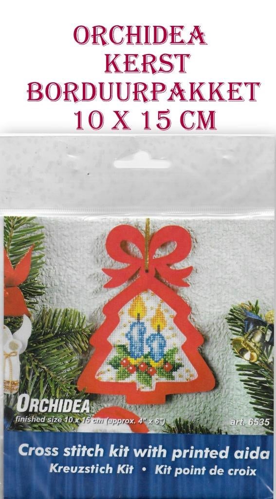 Borduurpakket kerst: Orchidea, Ophalen of Verzenden, Nieuw, Handborduren, Borduurpakket