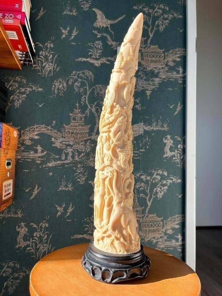 Vintage chinese imitatie olifanten slagtand., Antiek en Kunst, Ophalen of Verzenden