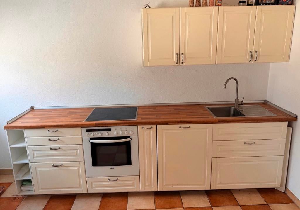 Complete witte keuken met apparatuur - Softclose -, Ophalen, Zo goed als nieuw, Wit