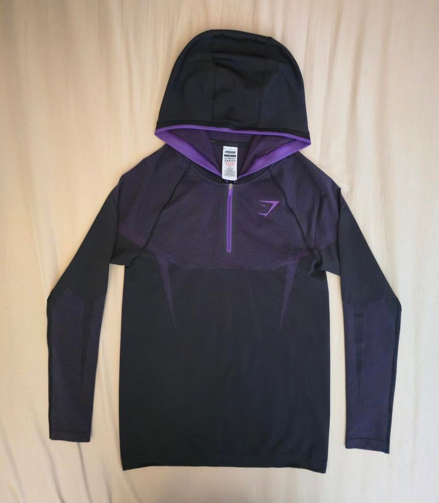 EXCLUSIVE Gymshark Onyx V5 Seamless Hoodie maat M paars, Maat 48/50 (M), Gymshark, Ophalen of Verzenden, Zo goed als nieuw