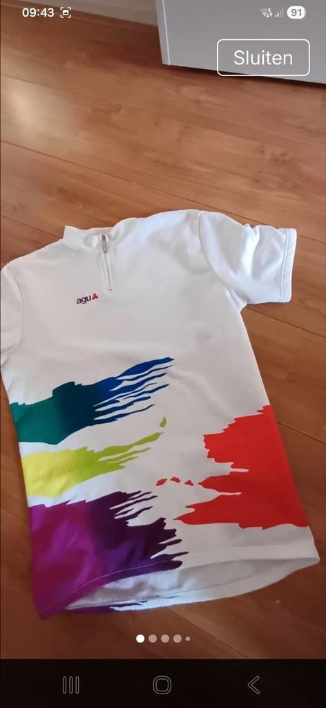 AGU Wielrennersshirt gekleurd shirt, maat XL, Heren, Ophalen of Verzenden, Zo goed als nieuw, XL