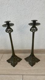 Art Nouveau-stijl set kandelaars metaal, Ophalen of Verzenden, Overige materialen