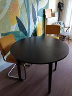 Ronde houten eettafel, uitschuifbaar, Huis en Inrichting, Tafels | Eettafels, Ophalen, Gebruikt, Rond, 100 tot 150 cm