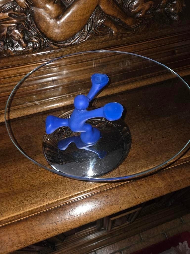 Alessi taart plateau van glas met roestvrijstaal, Ophalen