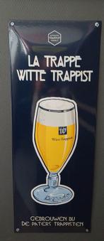 La Trappe Witte Trappist emaille reclamebord., Verzamelen, Biermerken, Ophalen of Verzenden, Gebruikt, Reclamebord, Plaat of Schild