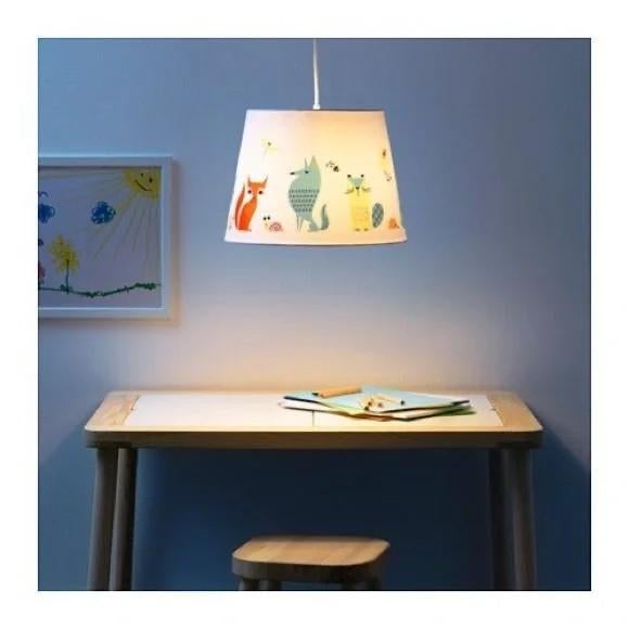 Hanglamp bosdieren - Ikea Jättendal, Ophalen of Verzenden, Zo goed als nieuw, Wit, Rond
