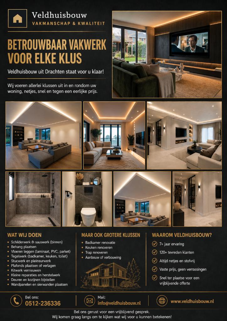 Van kleine reparatie tot grote verbouwing | Veldhuisbouw, Diensten en Vakmensen, 24-uursservice