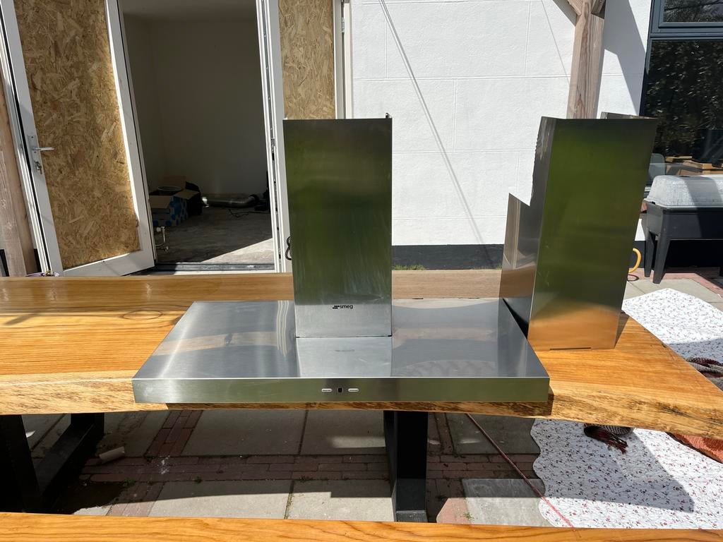 SMEG afzuigkap 90 cm breed, Ophalen, Gebruikt, Vrijstaand, Wandschouwkap