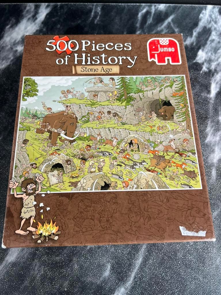 Jumbo piece of history puzzel 500 stukjes Stone Age, Ophalen of Verzenden, 500 t/m 1500 stukjes, Zo goed als nieuw