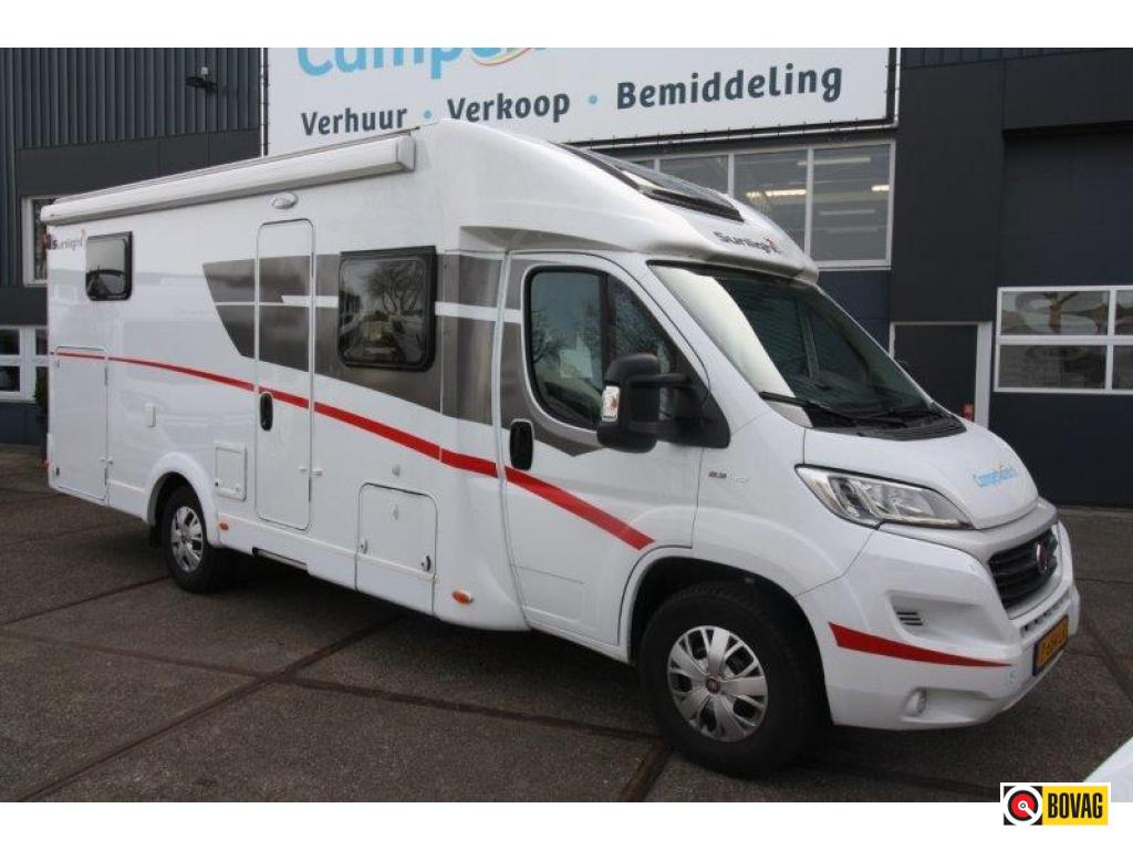 Sunlight T67 (62), Caravans en Kamperen, Campers, Sunlight, Ringverwarming, Fiat, Koelkast