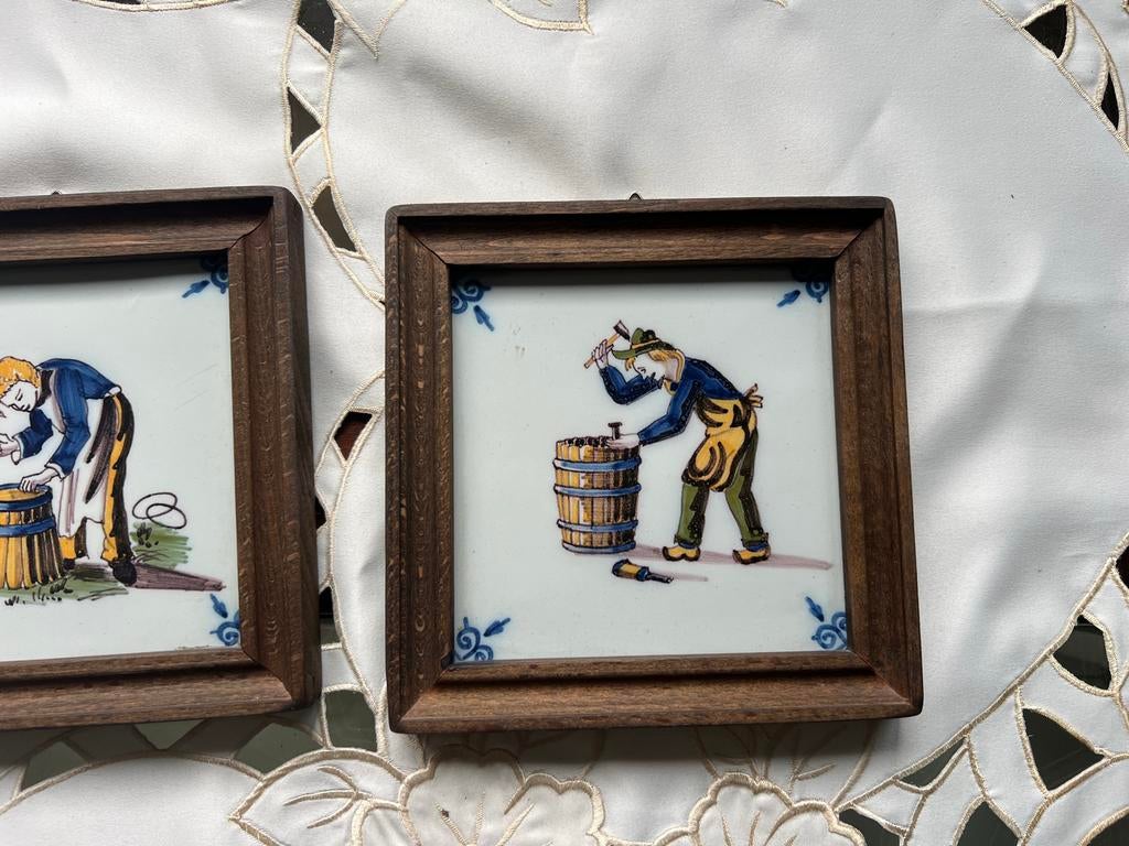 Set van 3 wandtegeltjes – Tichelaar Makkum (Koninklijk), Ophalen of Verzenden