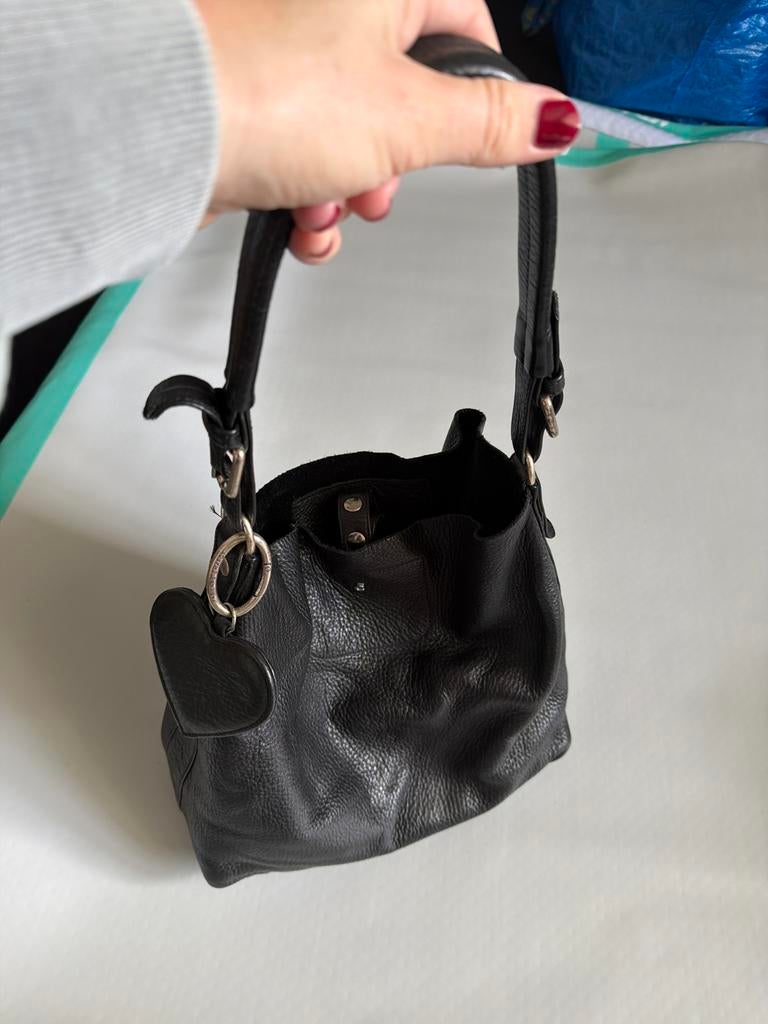 Fabienne Chapot Leren Tas - Zwart, Ophalen of Verzenden, Gebruikt, Zwart, Handtas