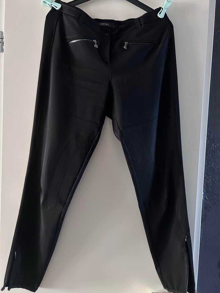 Marc Cain zwarte broek met ritsdetails, Kleding | Dames, Maat 38/40 (M), Zwart, Ophalen of Verzenden, Zo goed als nieuw