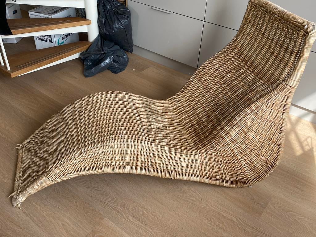 IKEA klassieker Karlskrona chaise longue van Karl Malmvall, Ophalen, Gebruikt, Eenpersoons, Riet of Rotan