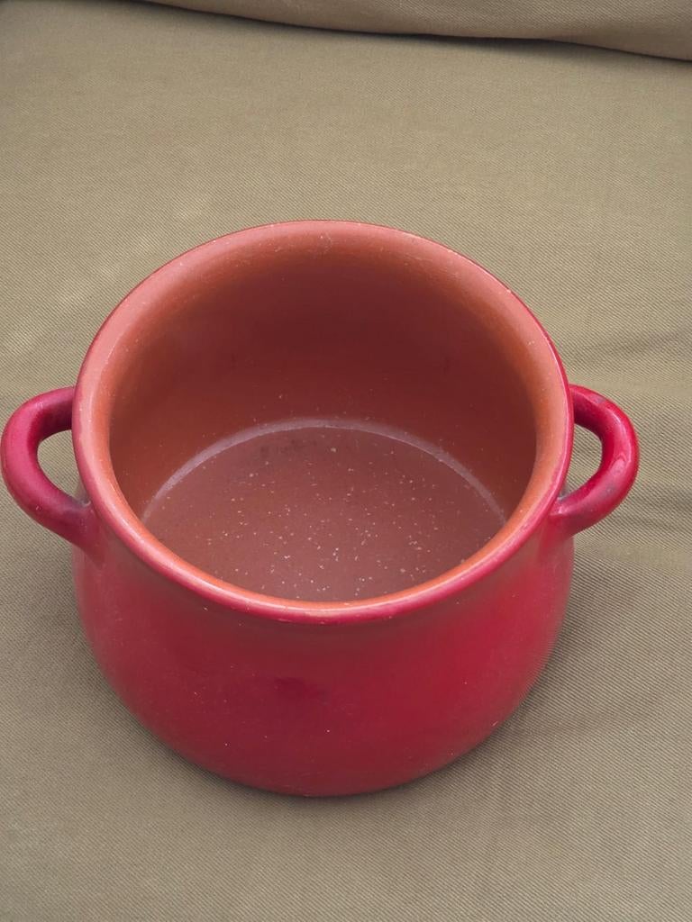Rode aardewerken kookpot - Coop Stov Albisola 18 cm, Ophalen of Verzenden, Steen/keramiek, Rood, Overige merken