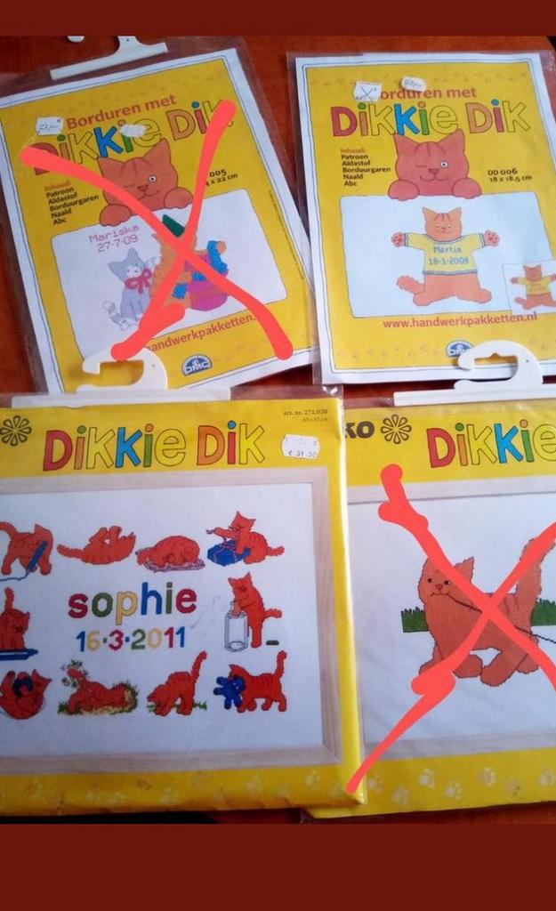 Borduurpakketten met Dmc borduurzijde/borduurgaren 50%af, Hobby en Vrije tijd, Borduren en Borduurmachines, Ophalen of Verzenden