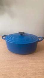 Le Creuset braadpan ovaal 29 cm, Ophalen, Gebruikt, Gietijzer, Koekenpan of Braadpan