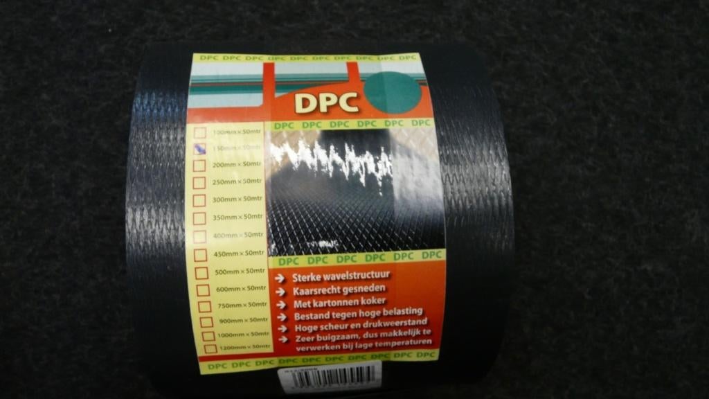 DPC-folie zwart 50 meter x 150mm, Ophalen, Nieuw