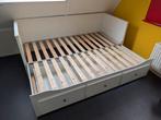Uitschuifbaar bed met opberglades - Wit, Ophalen, Wit, Tweepersoons, 80 cm