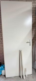 Stalen kozijn met opdekdeur en glas, Ophalen, Gebruikt, 80 tot 100 cm, Binnendeur