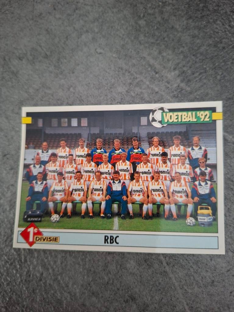 Panini sticker Voetbal 92. Teamfoto RBC Roosendaal., Verzenden, Zo goed als nieuw, Sticker