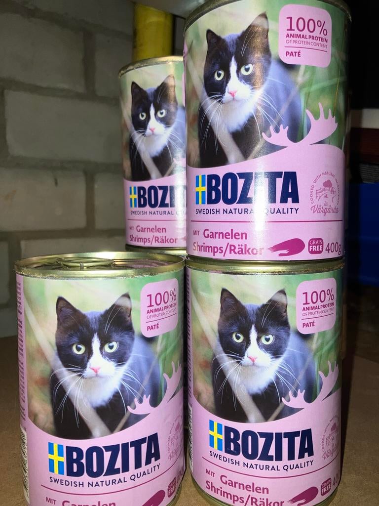 5 blikken gedeukt kattenvoer bozita houdbaar tot 12/06/2026, Dieren en Toebehoren, Dierenvoeding, Ophalen of Verzenden, Kat