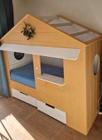 Woood huisbedstee moet dit weekend weg, Ophalen, 85 tot 100 cm, Gebruikt, Lattenbodem