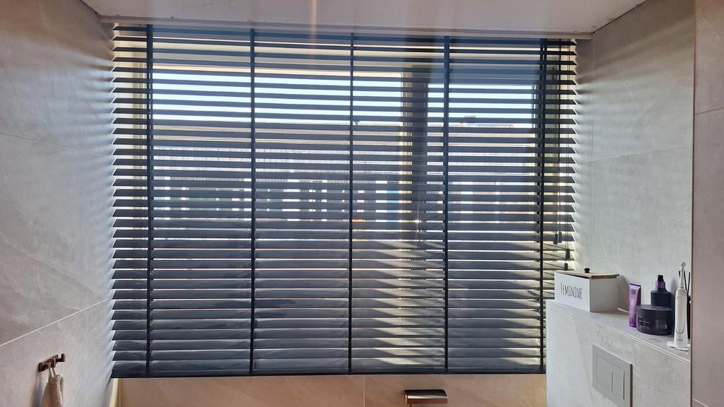 Zwarte bamboe Jaloezieen 50 mm van Decorette, Ophalen