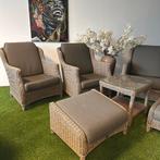 4 Seasons Outdoor (4SO) fauteuils + tafel + voetenbankjes, 4 zitplaatsen, Verzenden, ., Zo goed als nieuw