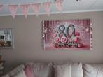 Compleet Feestpakket 80 jaar - Banner 150x100 & 6 Slingers, Ophalen of Verzenden, Zo goed als nieuw, Verjaardag
