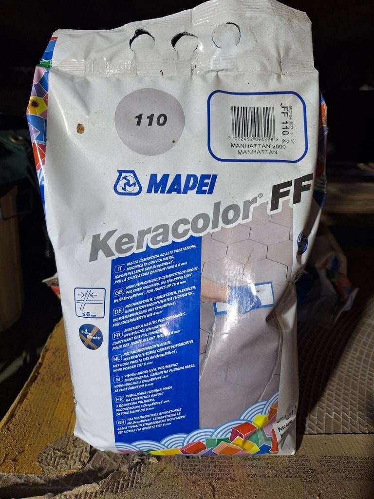 Mapei Keracolor FF voegmiddel 3x5kg - Kleur 110 Manhattan, Wandtegels, Nieuw, 10 m² of meer, Overige materialen